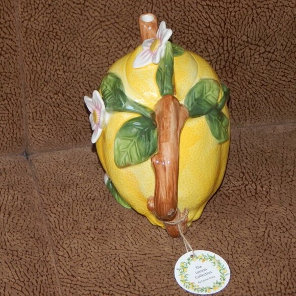 Corner Ruby Lemon Collection Handmade Ceramic Teapot 3D Floral Decorated NWT - Picture 6 of 9